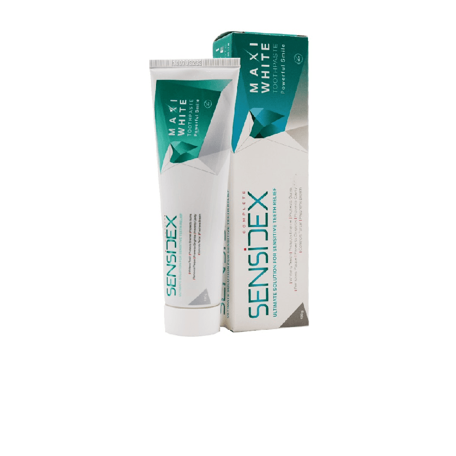 SENSIDEX_خمیردندان ضد حساسیت و سفید کننده قوی دندان مدل MAXI-WHITE