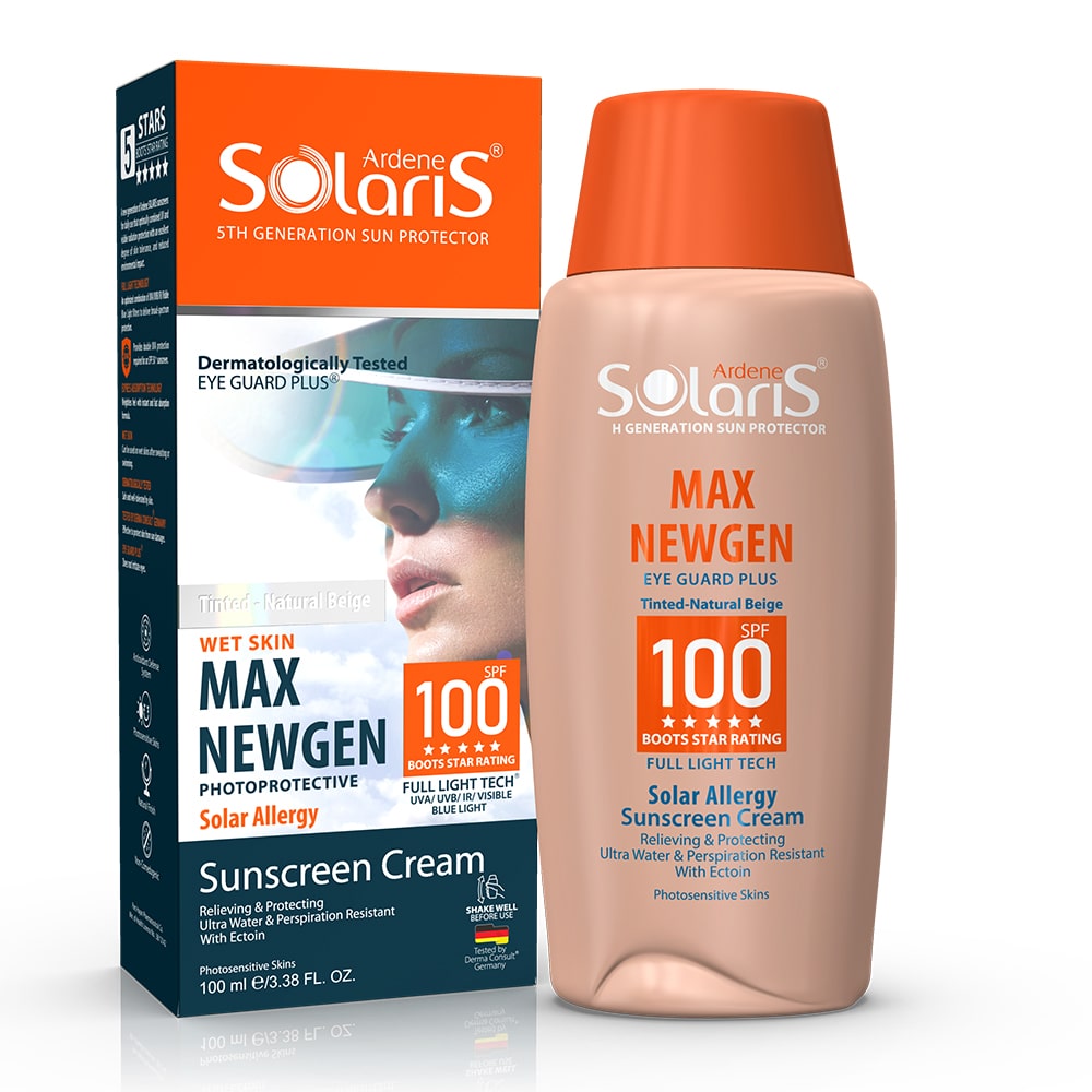 آردن سولاریس - ضدآفتاب spf100 پوست های حساس به آفتاب رنگی بژ طبیعی MAX newgen